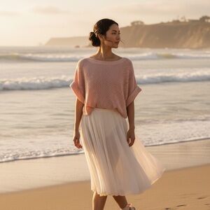 New Balance Soft Pink Knit Top